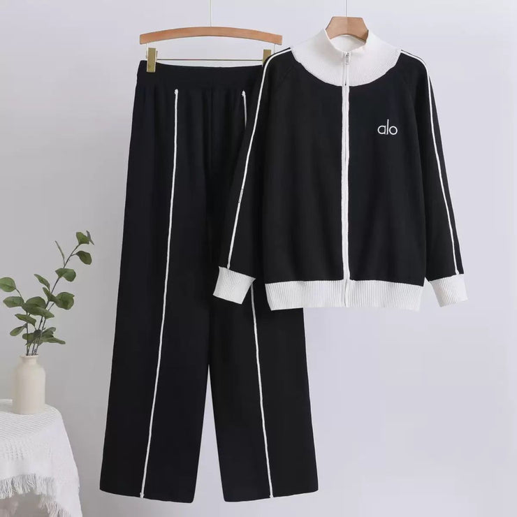 Women’s Zip-Up Knitted Sports Co-ord Set