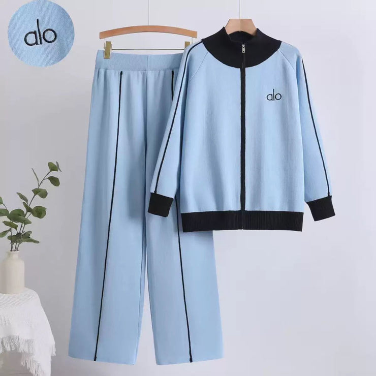 Women’s Zip-Up Knitted Sports Co-ord Set