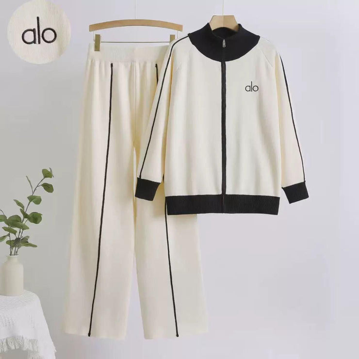 Women’s Zip-Up Knitted Sports Co-ord Set