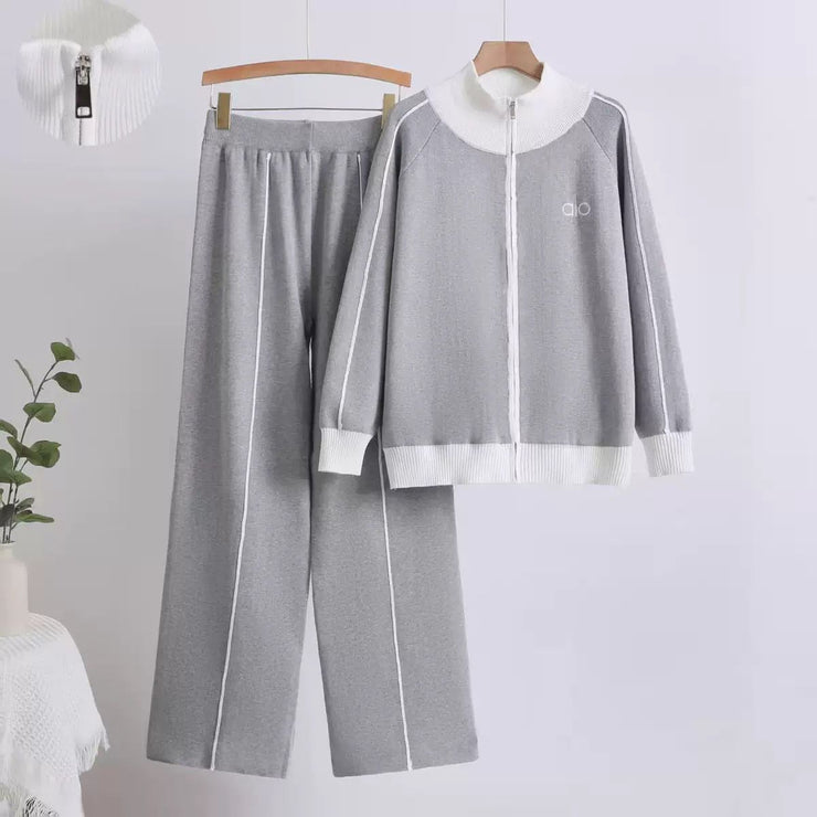 Women’s Zip-Up Knitted Sports Co-ord Set