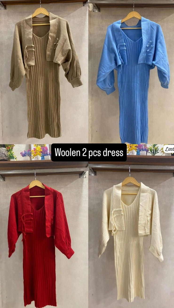 Knit Bodycon Sweater Dress with Cropped Overlay