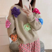 WINTER WARM SOFT WOOL CASHMERE Cardigon with crochet flowers