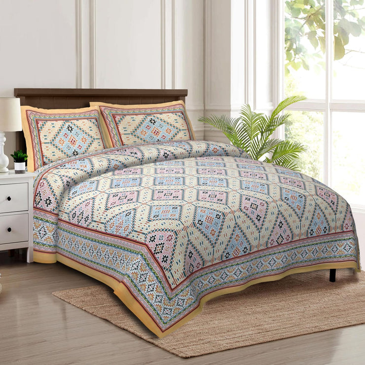 Rajasthani Block Printed Bedsheets - King Size