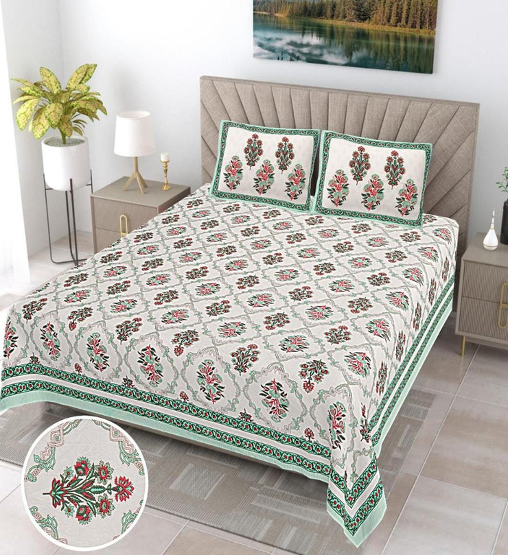 Rajasthani Block Printed Bedsheets - King Size
