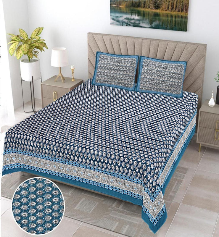 Rajasthani Block Printed Bedsheets - King Size