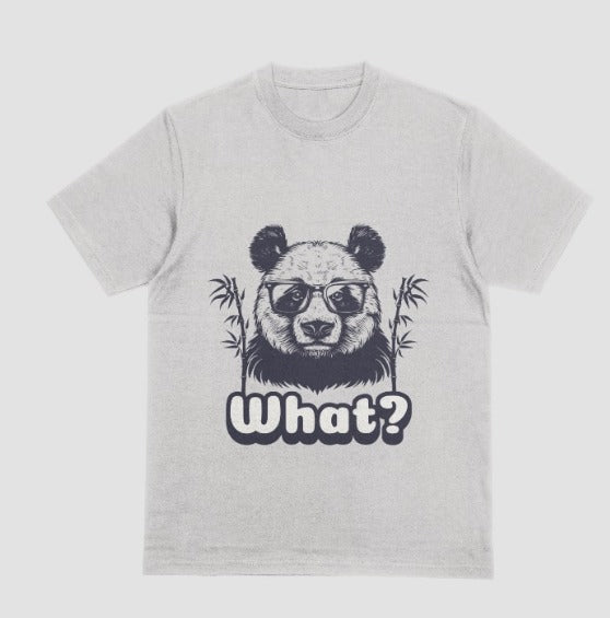 Cool Panda 'What?' T-Shirt – Funny Graphic Tee for All Ages - Off-White