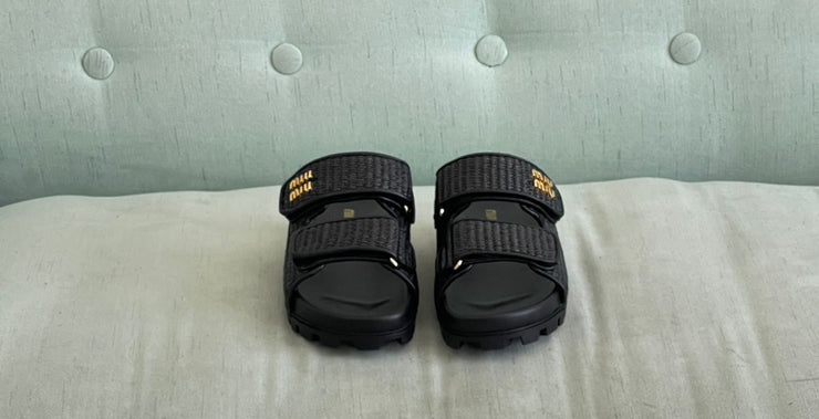 MIU MIU SANDALS - BLACK