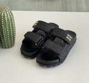 MIU MIU SANDALS - BLACK