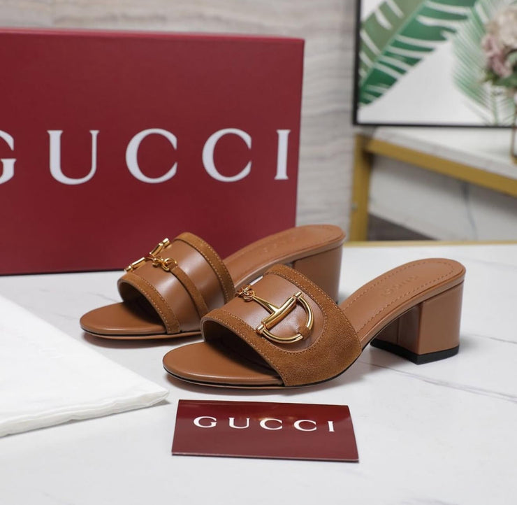 GUCCI HORSE BLOCK HEELS