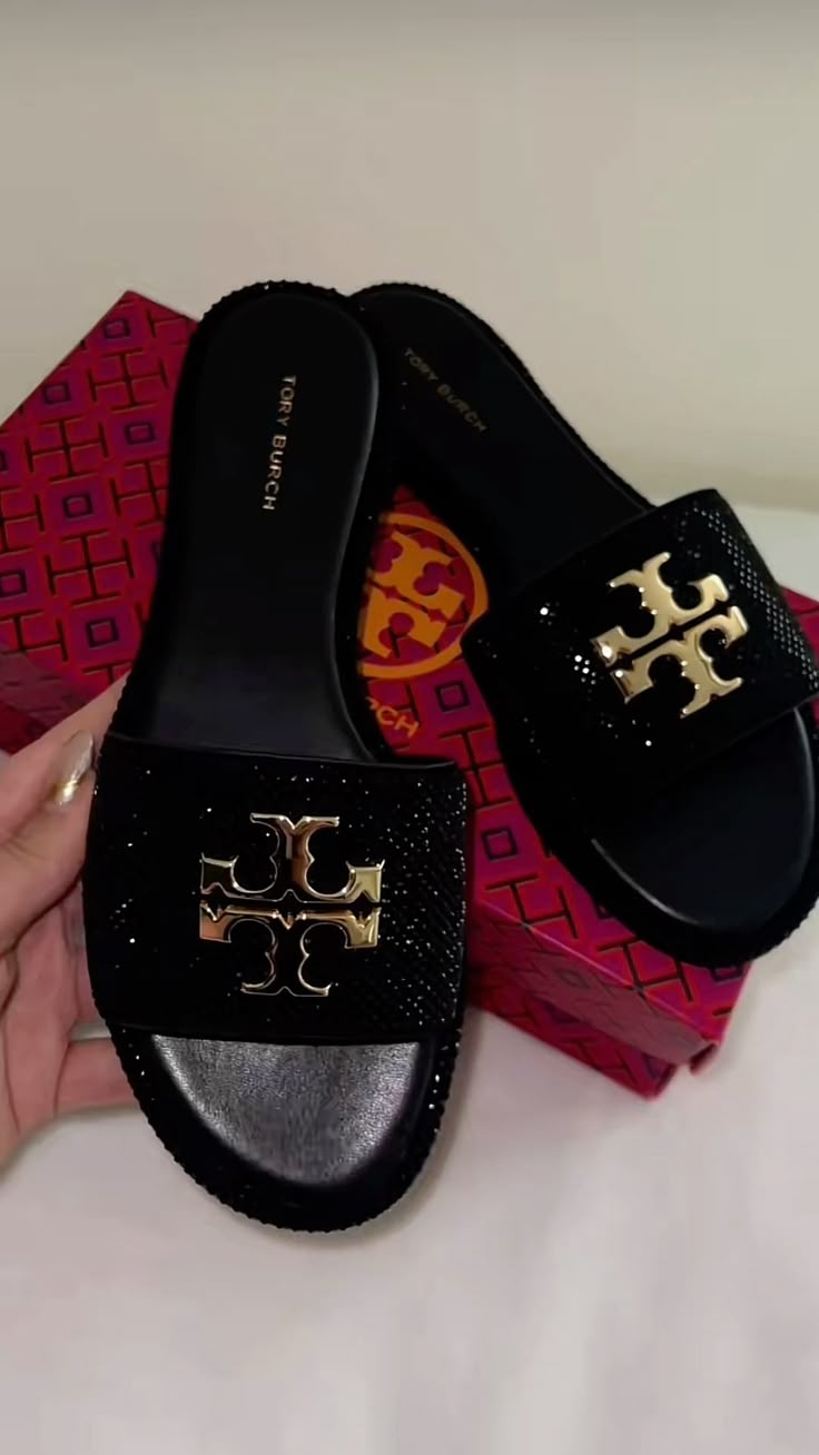 Tory Burch Black Miller Cloud Slide Sandals