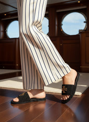 Tory Burch Black Miller Cloud Slide Sandals
