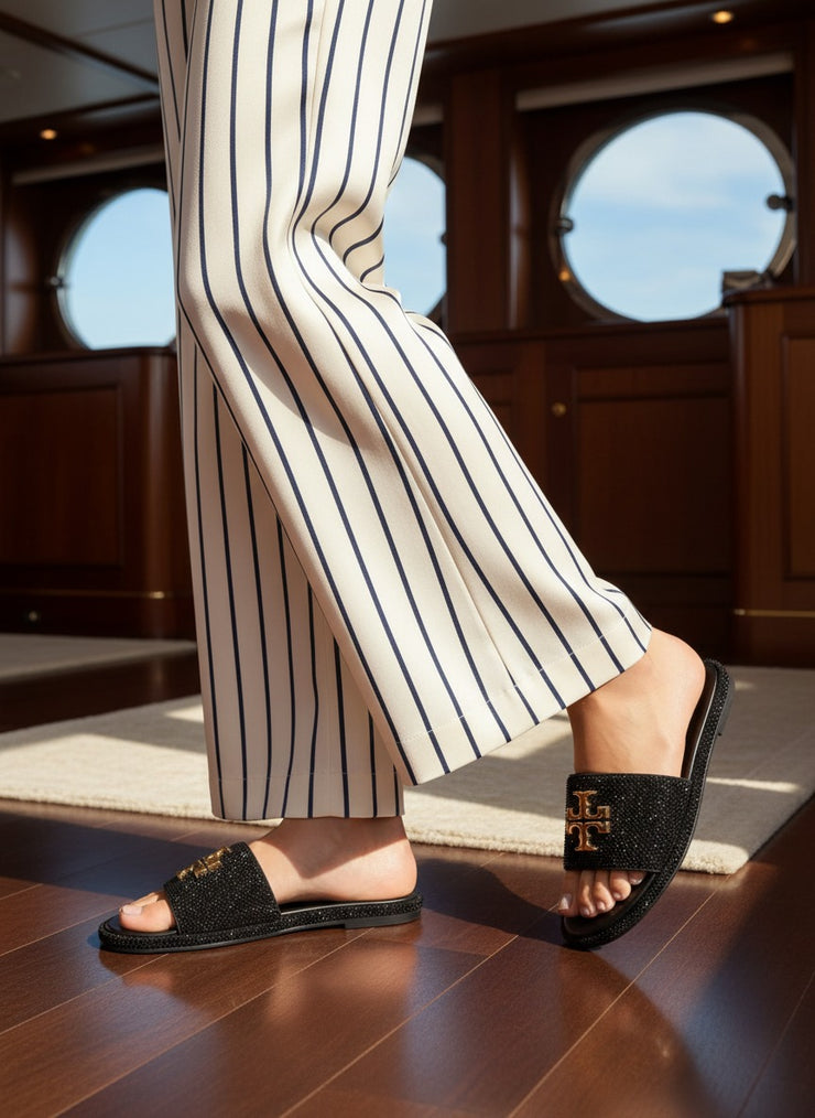 Tory Burch Black Miller Cloud Slide Sandals