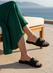 Tory Burch Black Miller Cloud Slide Sandals