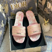 Christian Dior Dway Pink Toile de Jouy Slides