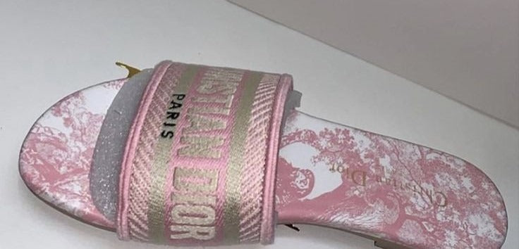 Christian Dior Dway Pink Toile de Jouy Slides